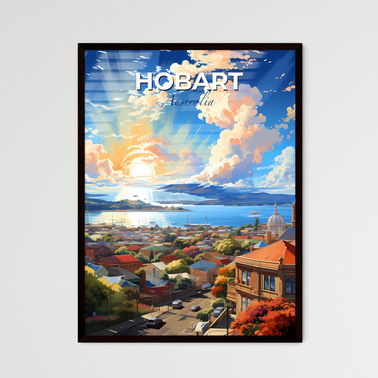 Vibrant Hobart Australia Skyline Sky Painting Art Water Sunset Default Title