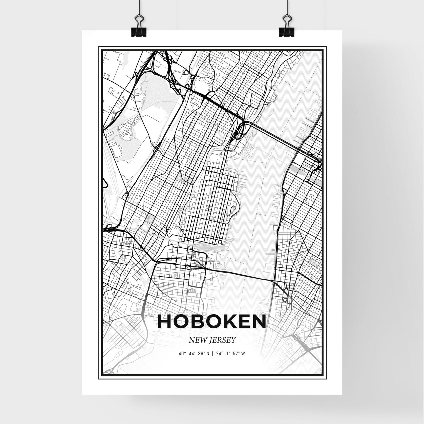 Hoboken New Jersey - Premium City Map Poster