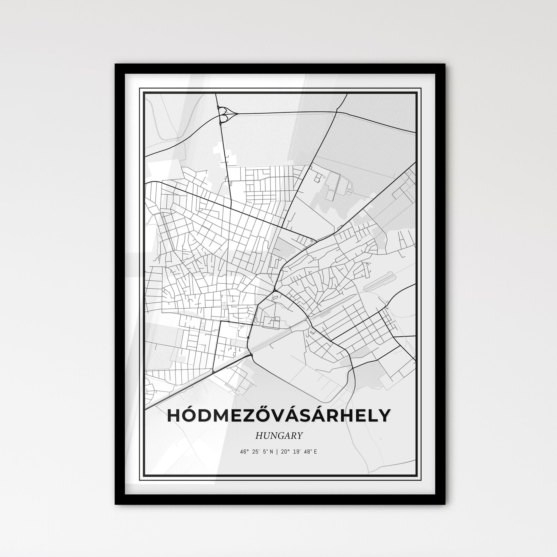 Hódmezővásárhely Hungary - Scandinavian Style City Map for Modern Home Decor