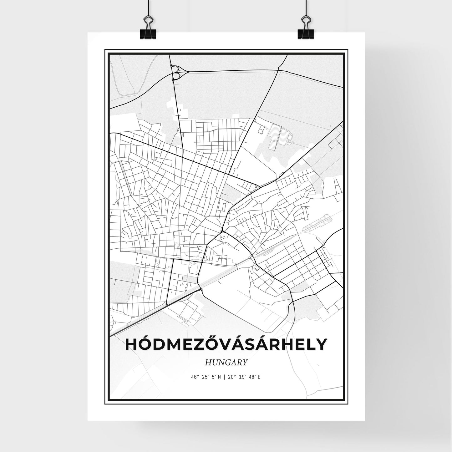 Hódmezővásárhely Hungary - Premium City Map Poster