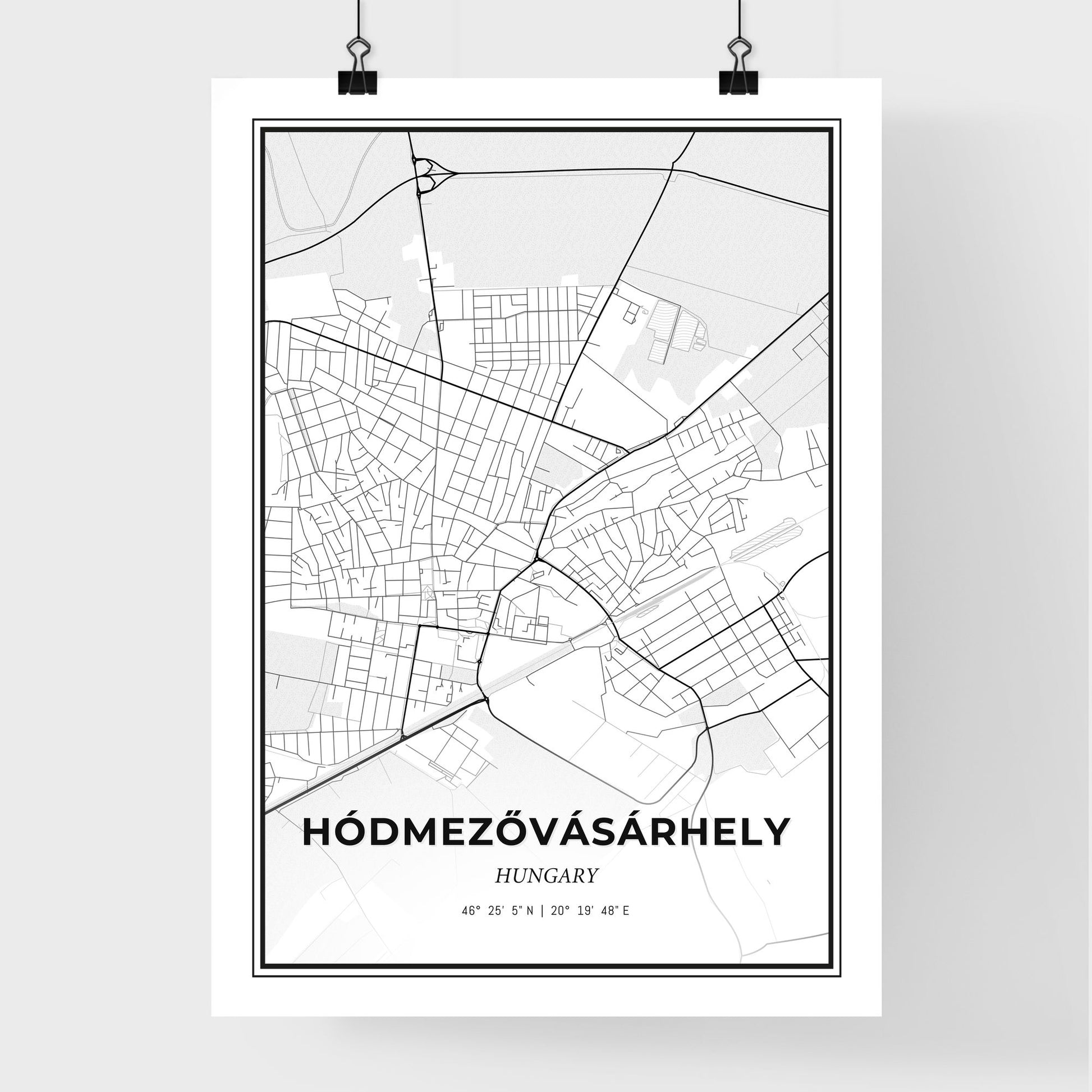 Hódmezővásárhely Hungary - Premium City Map Poster