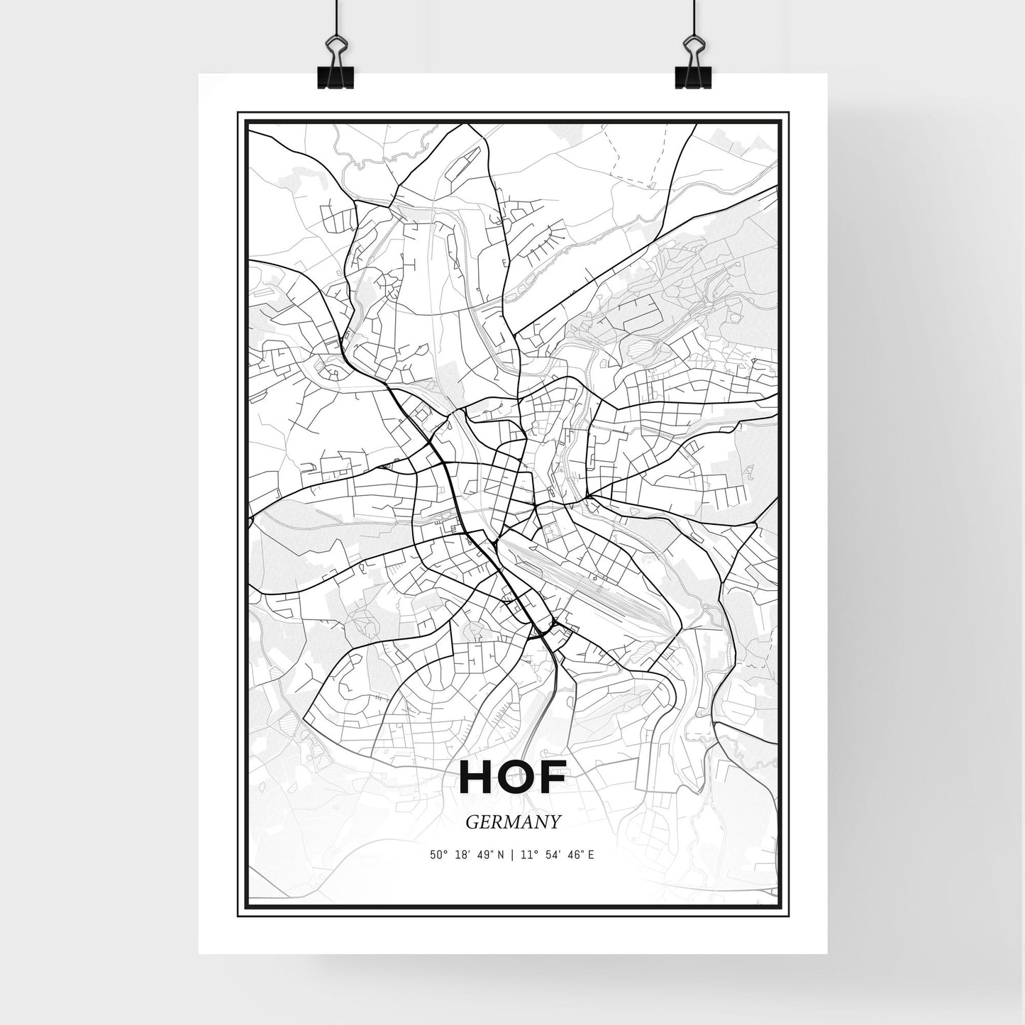 Hof Germany - Premium City Map Poster