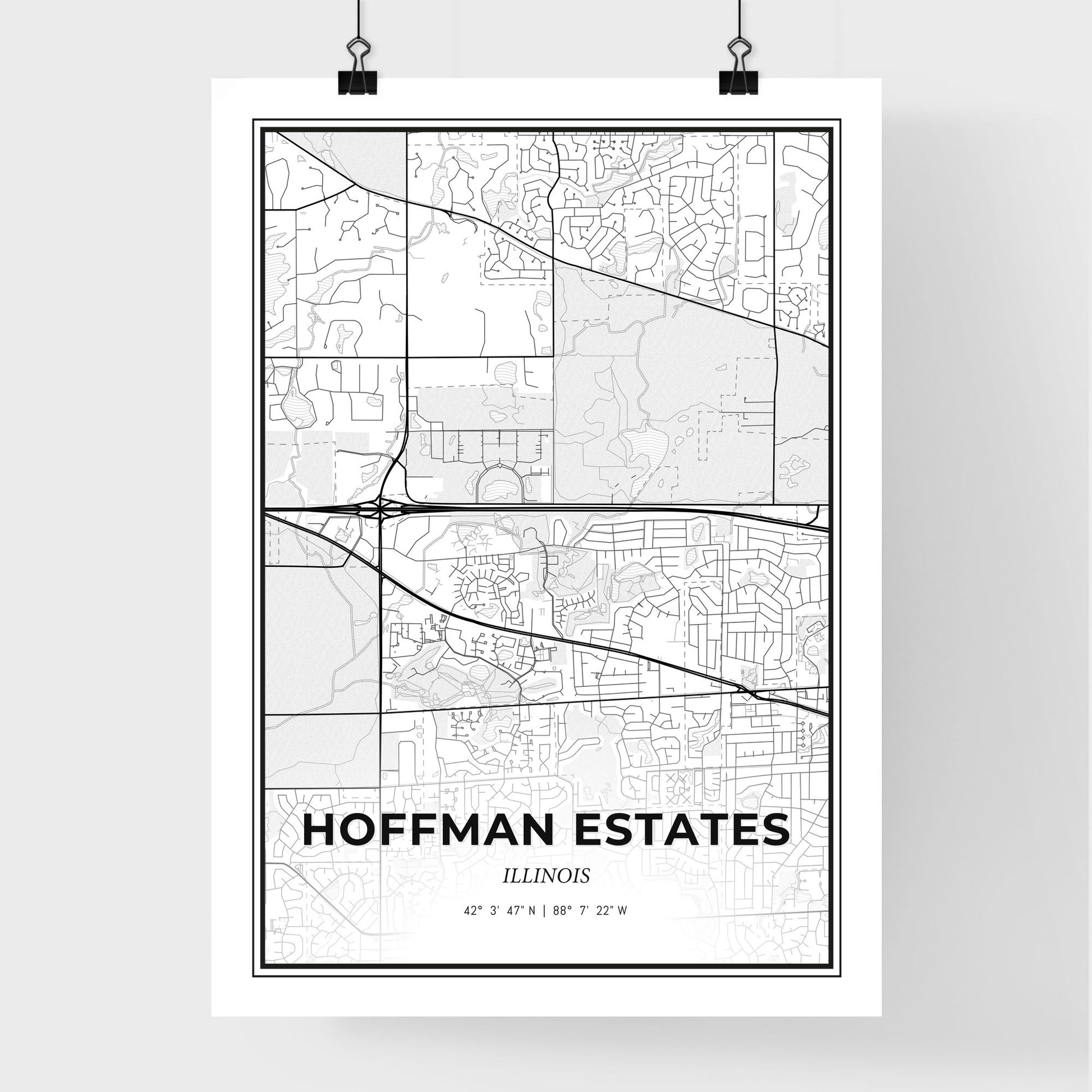 Hoffman Estates Illinois - Premium City Map Poster