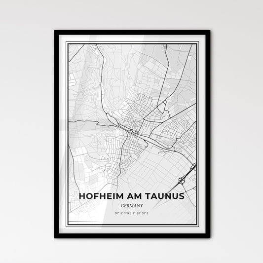 Hofheim am Taunus Germany - Scandinavian Style City Map for Modern Home Decor