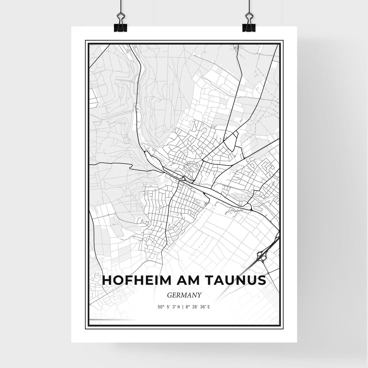 Hofheim am Taunus Germany - Premium City Map Poster