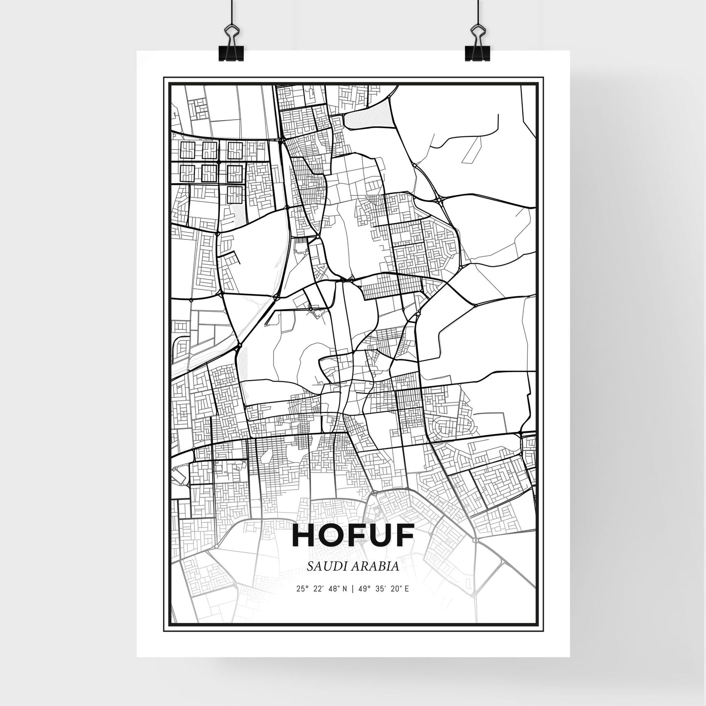 Hofuf Saudi Arabia - Premium City Map Poster