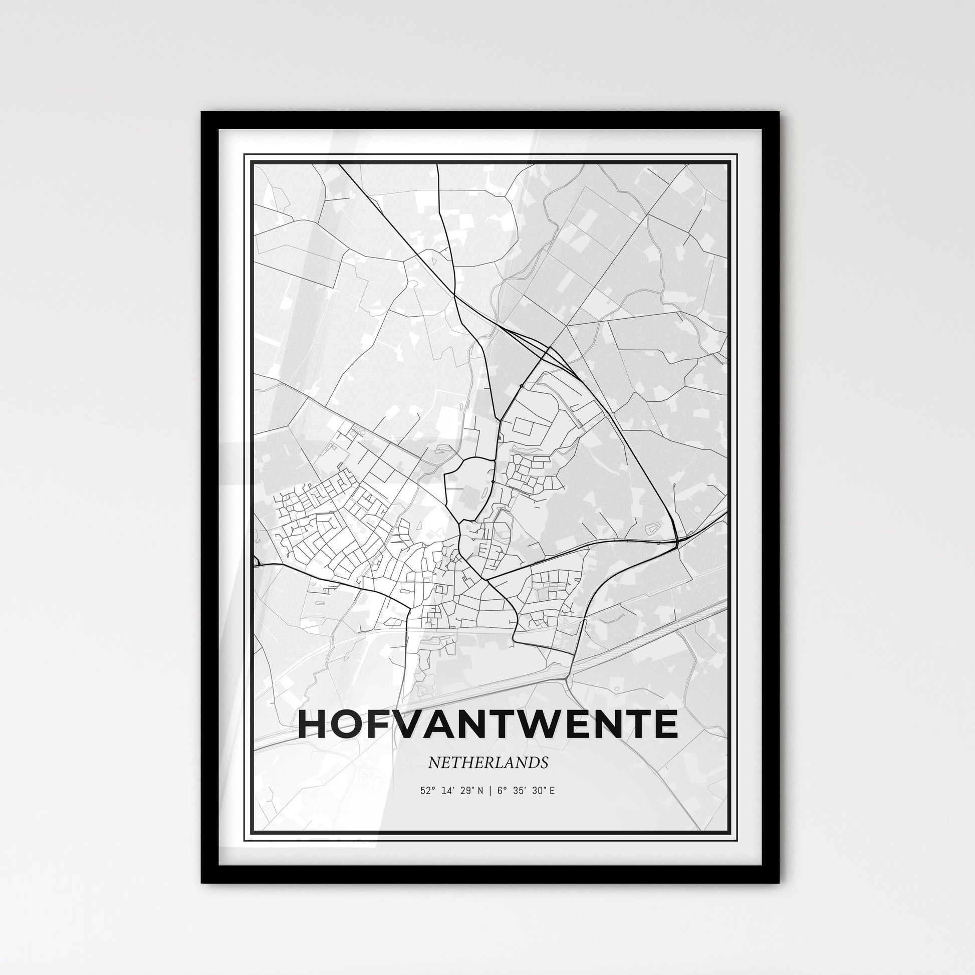  Hof van Twente Netherlands - Scandinavian Style City Map for Modern Home Decor