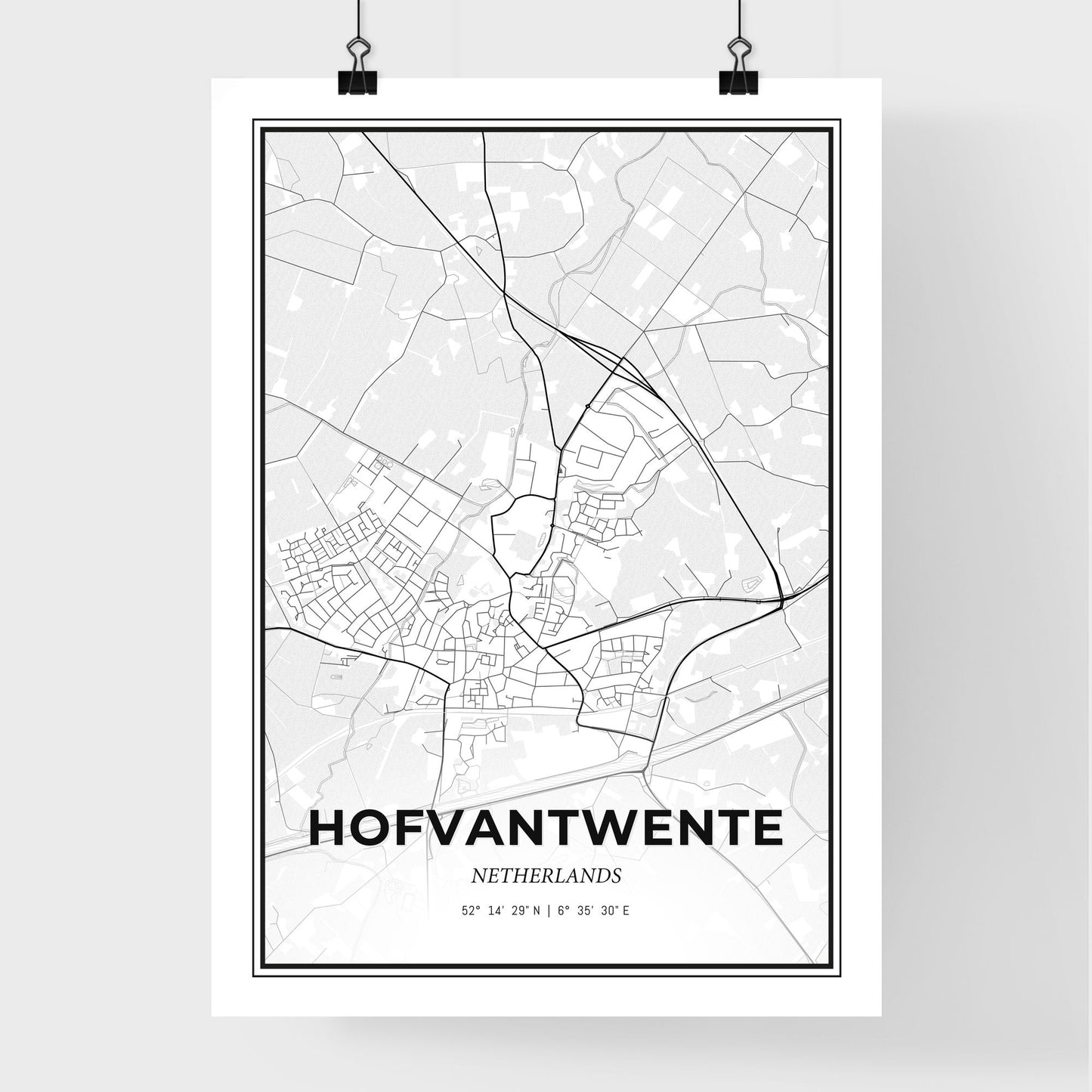  Hof van Twente Netherlands - Premium City Map Poster