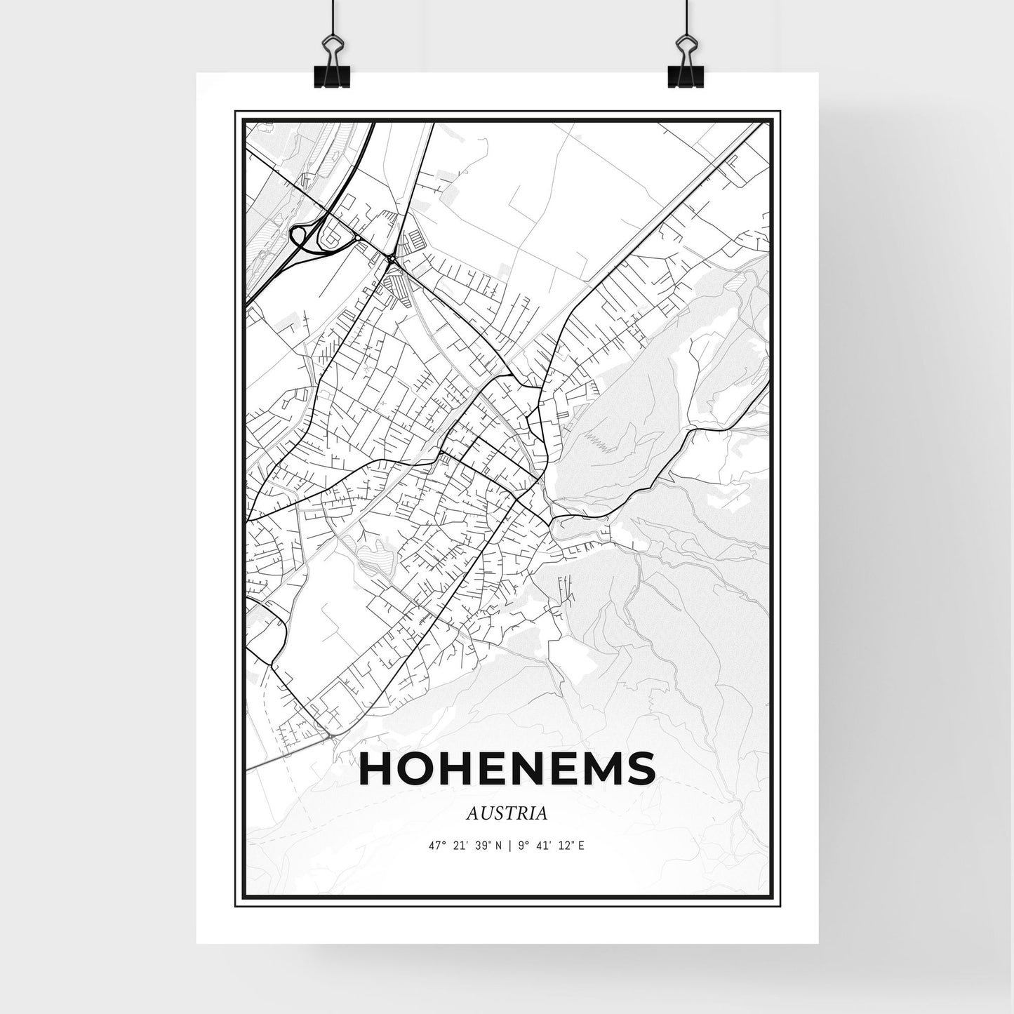 Hohenems Austria - Premium City Map Poster