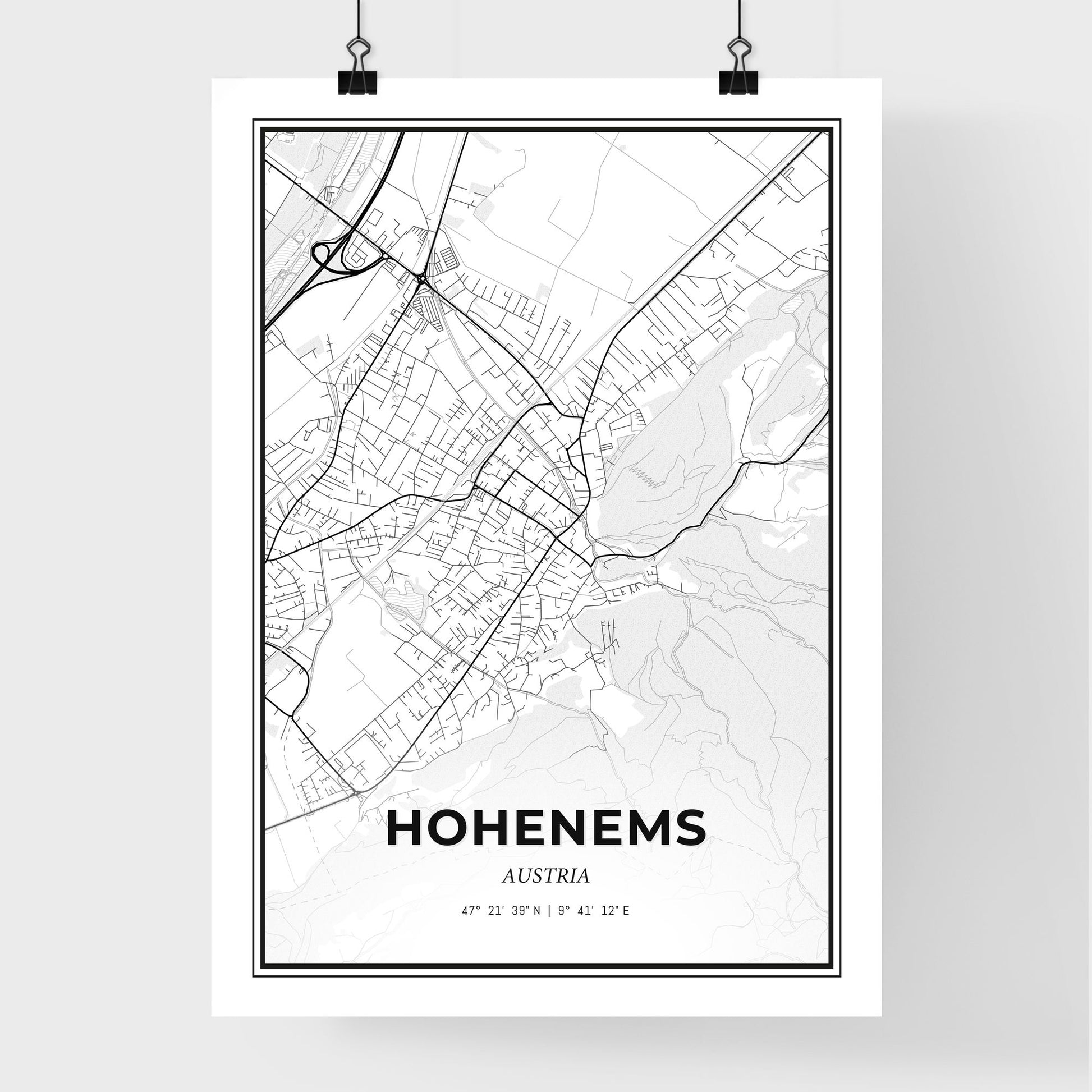 Hohenems Austria - Premium City Map Poster