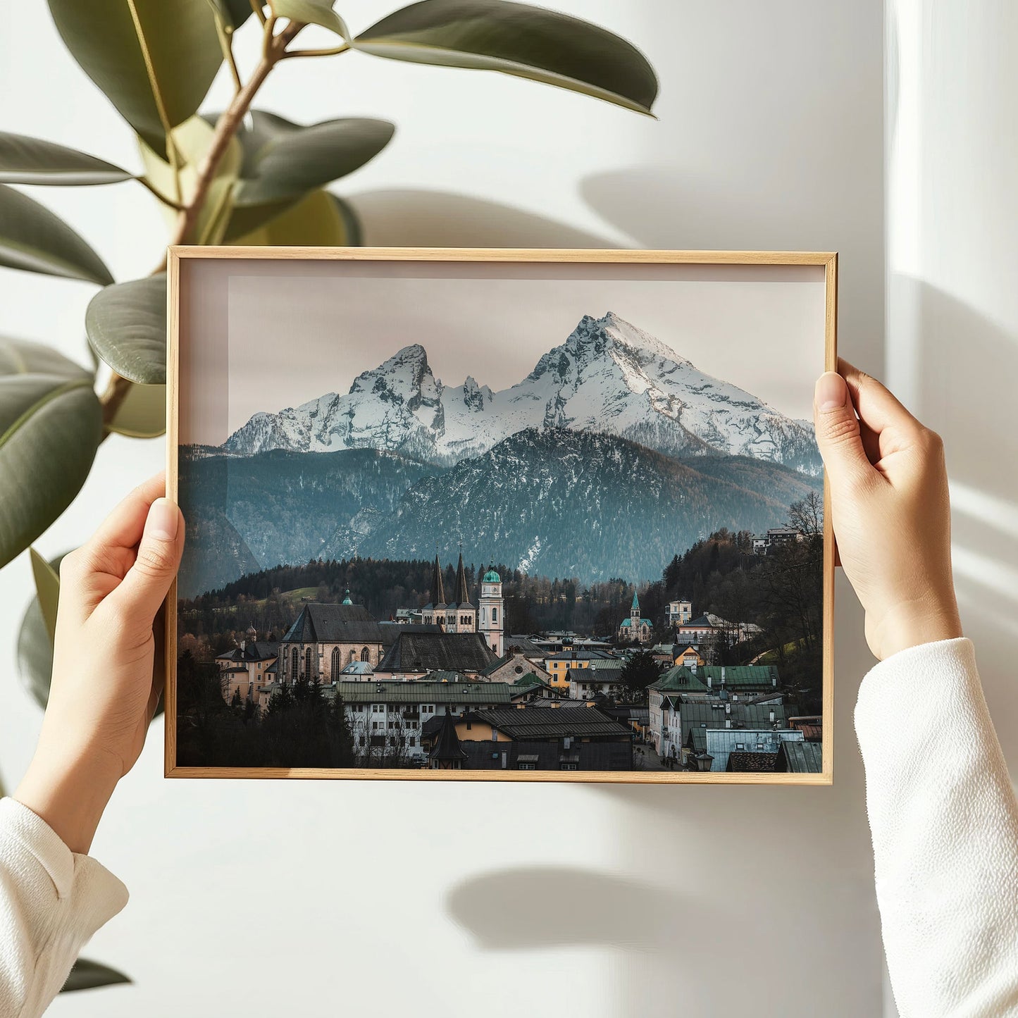 Berchtesgaden Print – Watzmann Mountain and Bavarian Town Wall Art