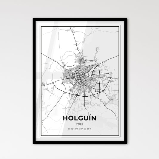 Holguín Cuba - Scandinavian Style City Map for Modern Home Decor