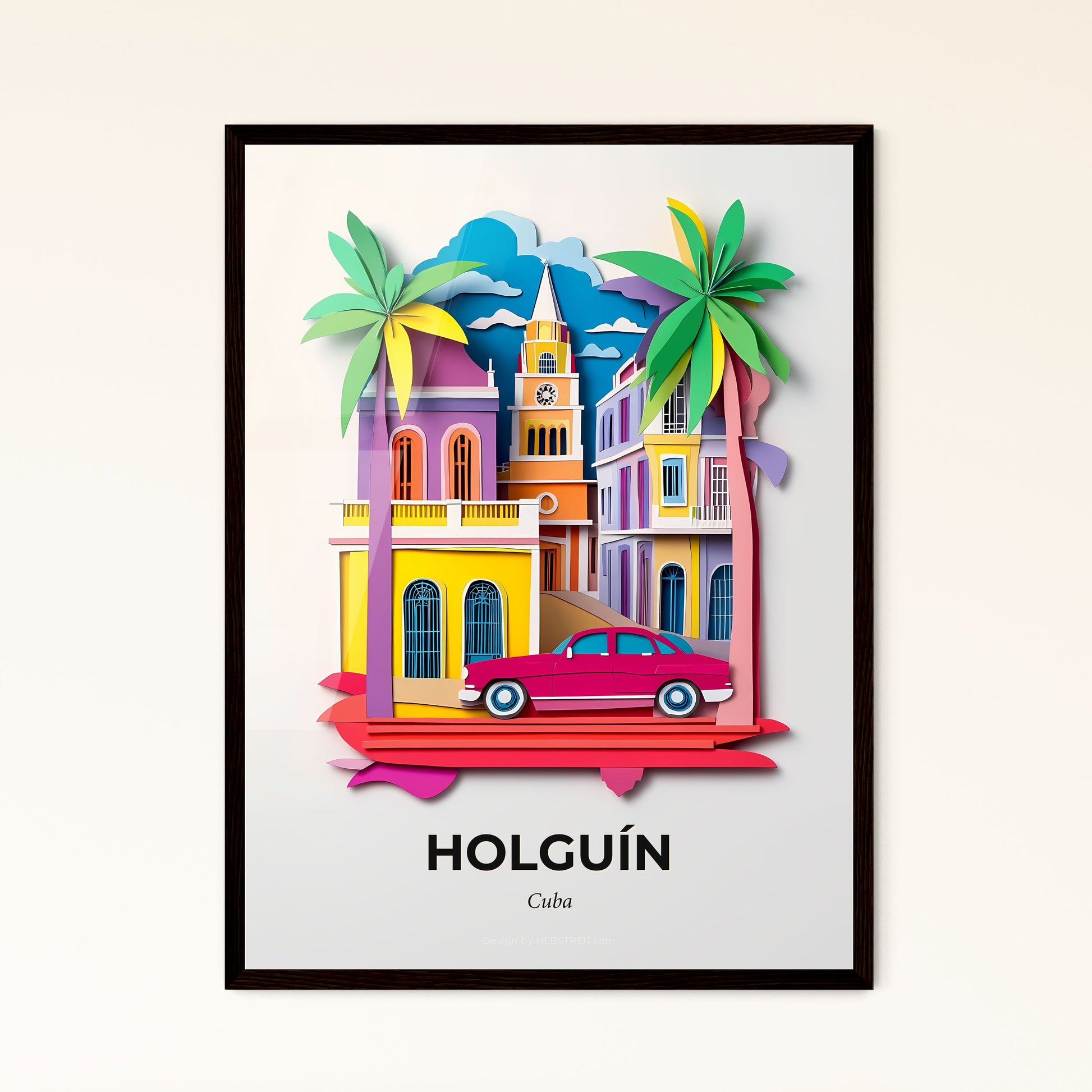 Vivid Holguín, Cuba - a car is parked in front of a colorful building