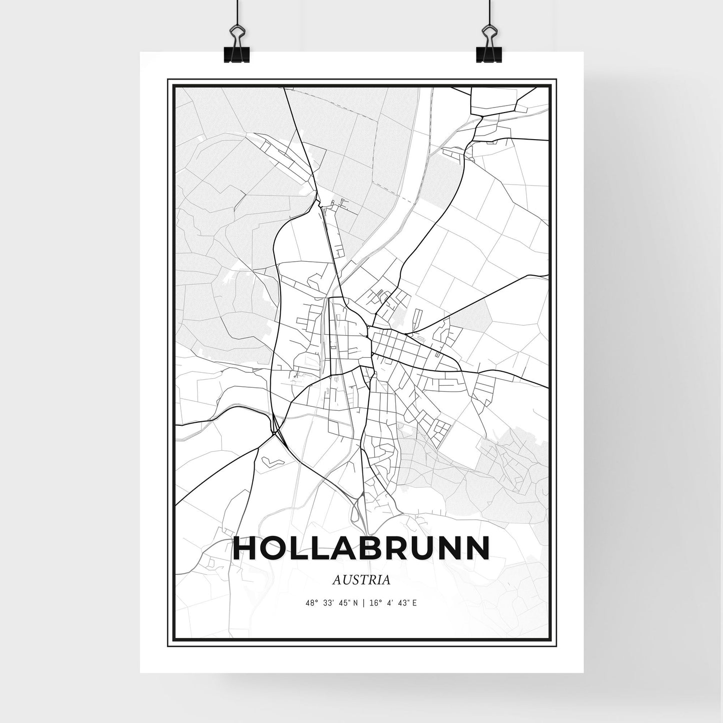 Hollabrunn Austria - Premium City Map Poster