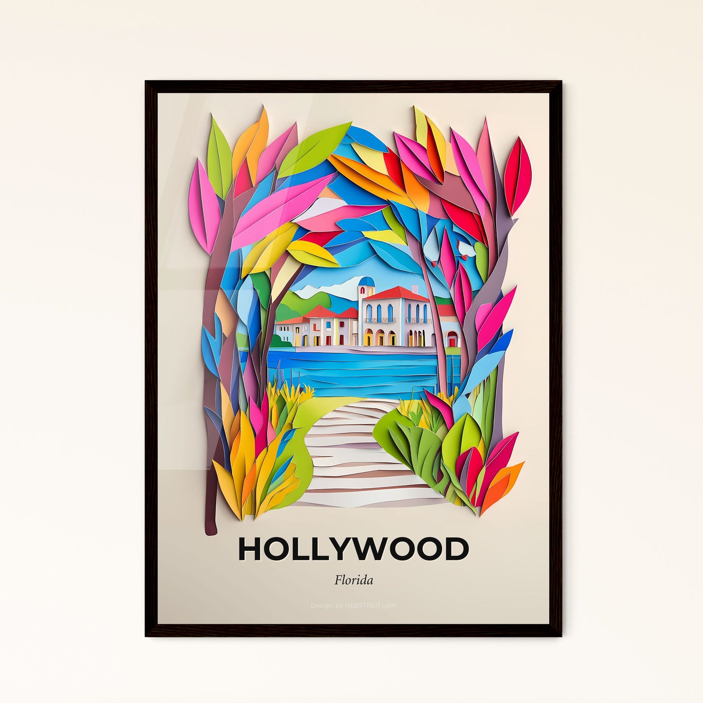 Vivid Hollywood, Florida - a paper cut of a building and trees