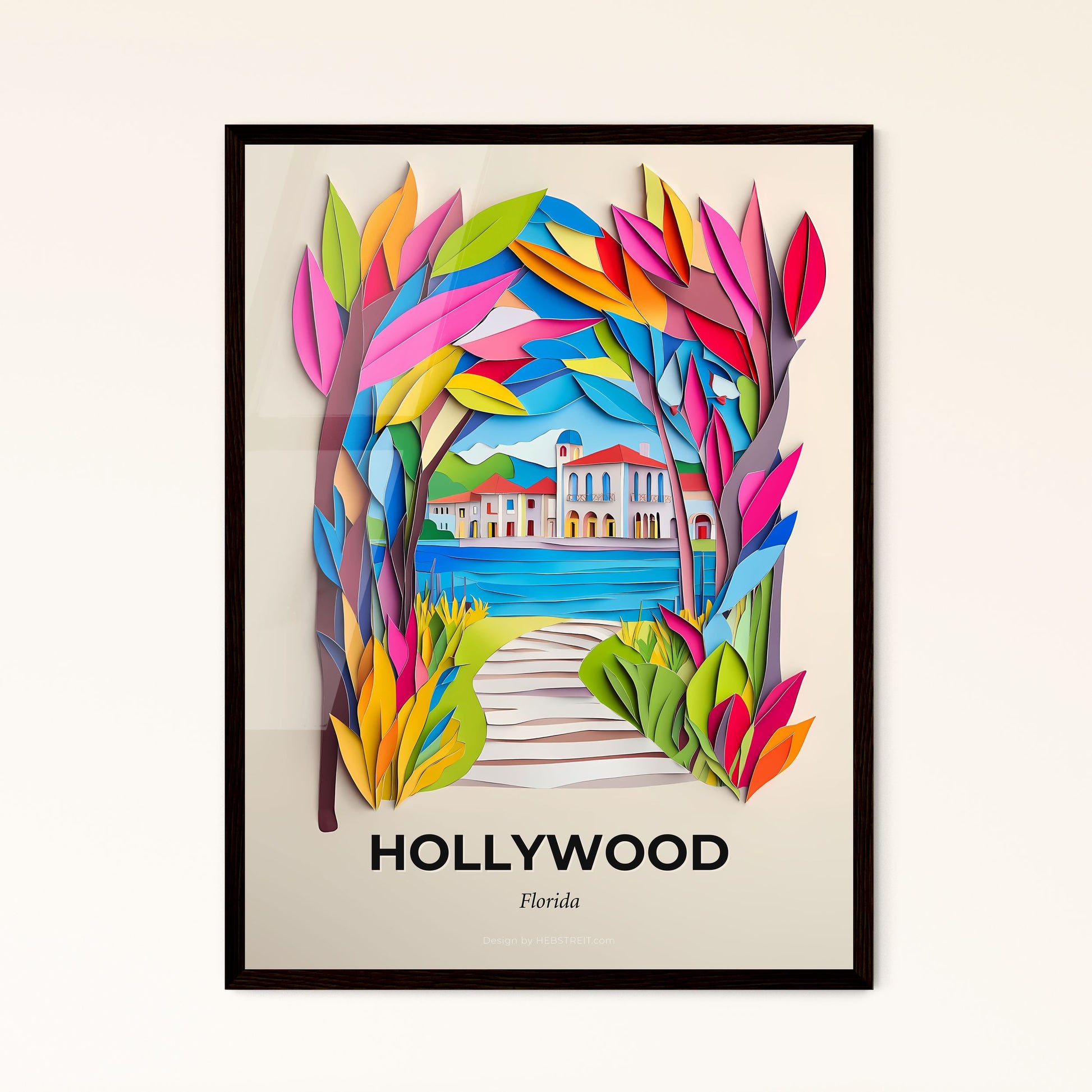 Vivid Hollywood, Florida - a paper cut of a building and trees