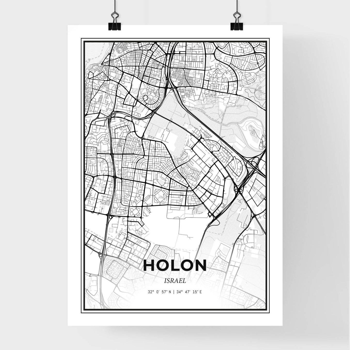 Holon Israel - Premium City Map Poster