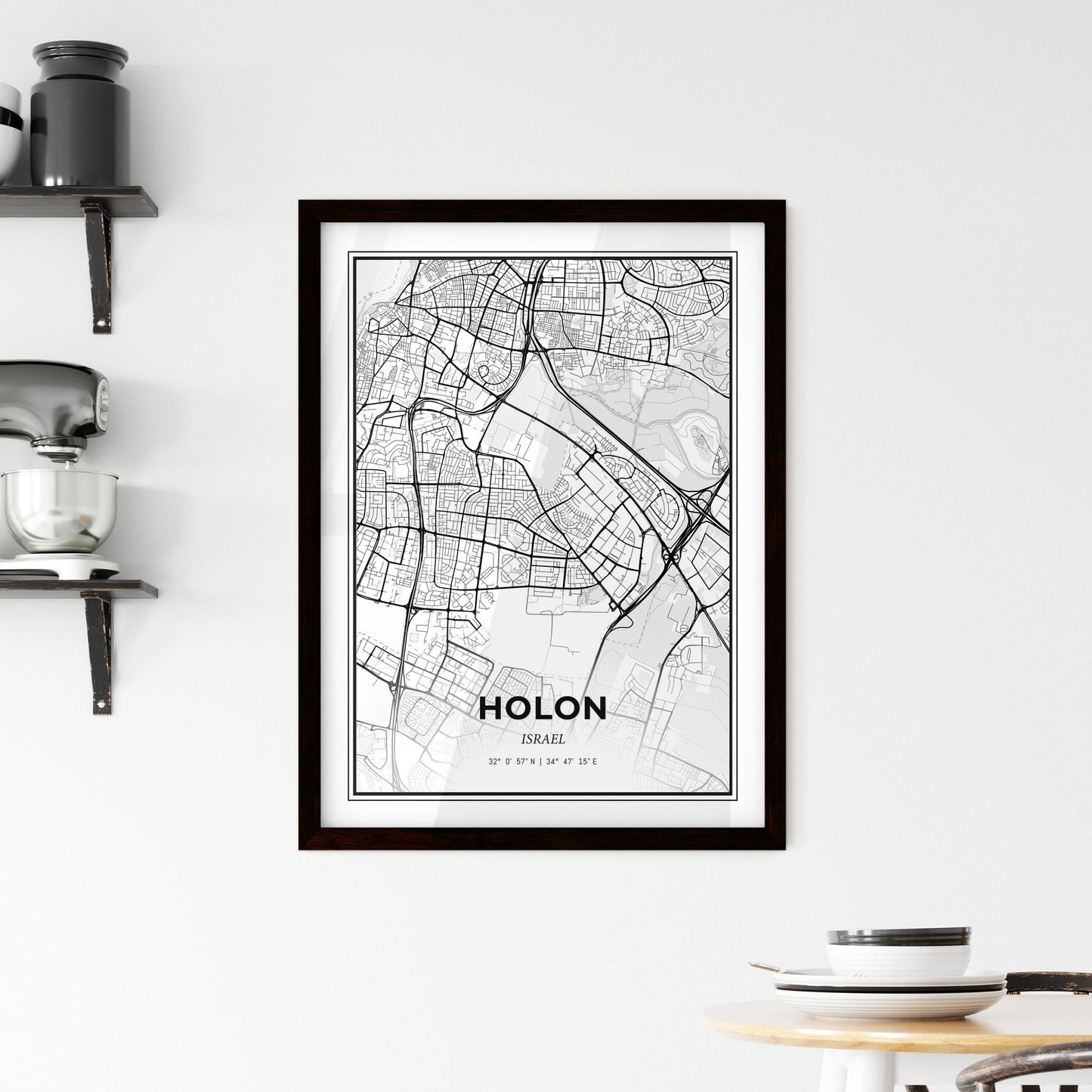 Holon Israel - Minimal City Map