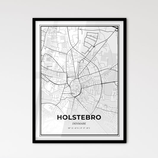 Holstebro Denmark - Scandinavian Style City Map for Modern Home Decor