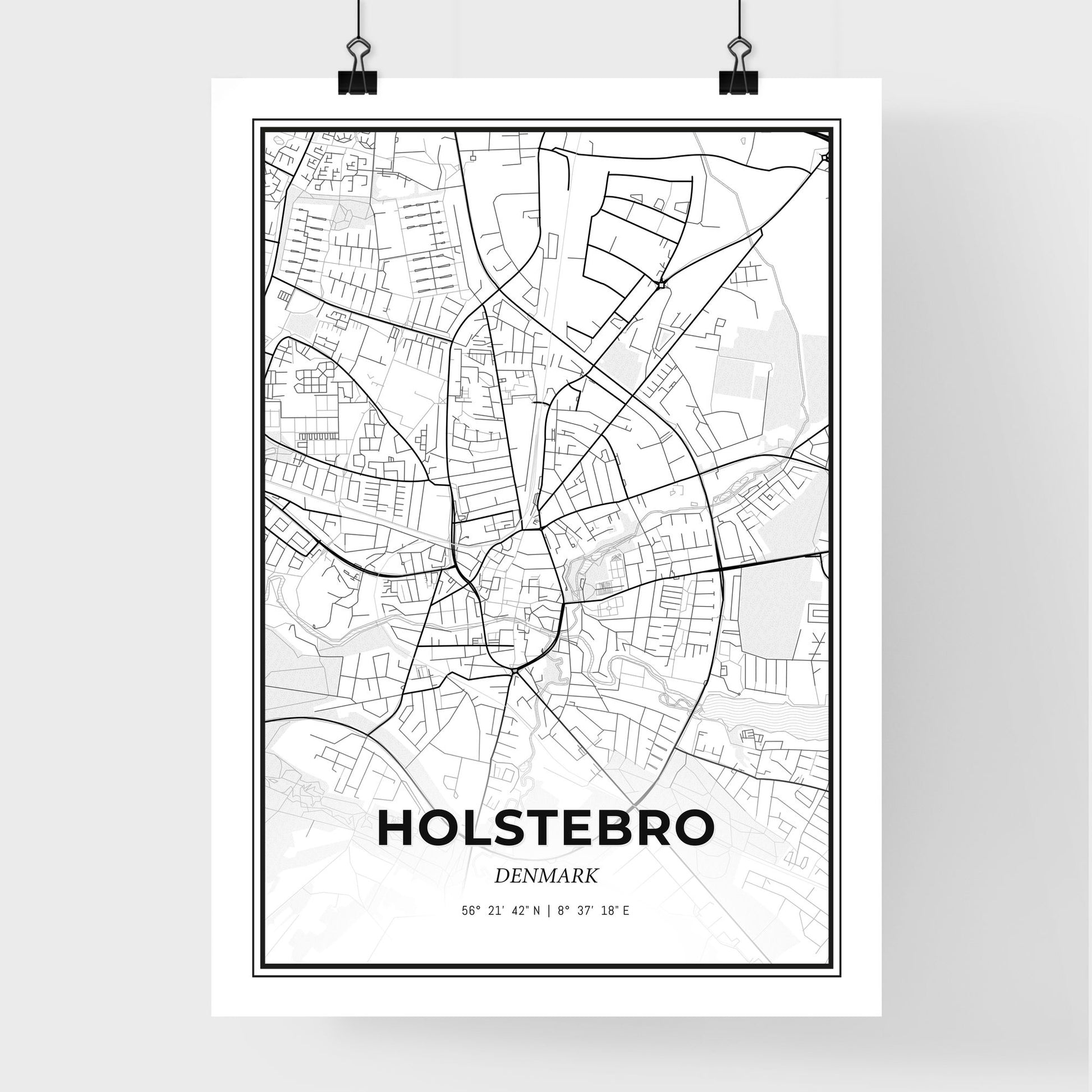 Holstebro Denmark - Premium City Map Poster