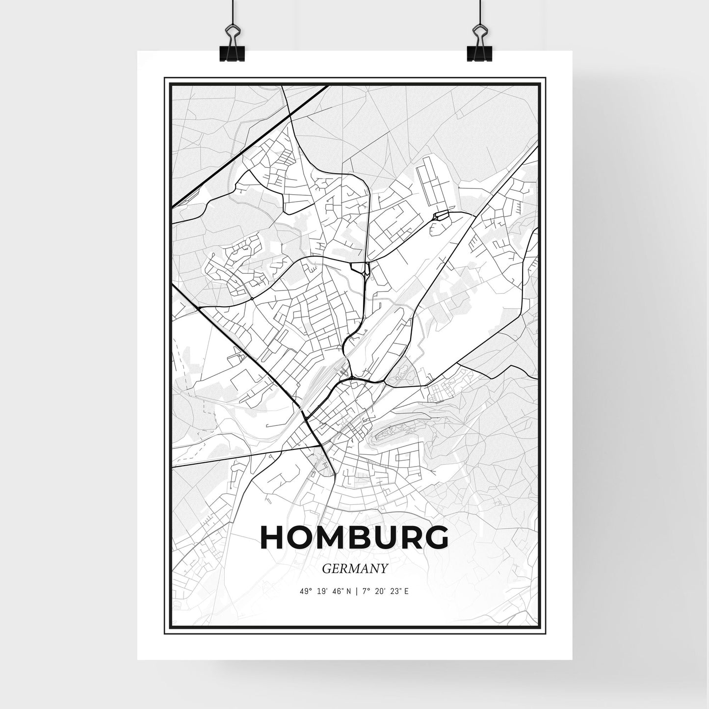 Homburg Germany - Premium City Map Poster