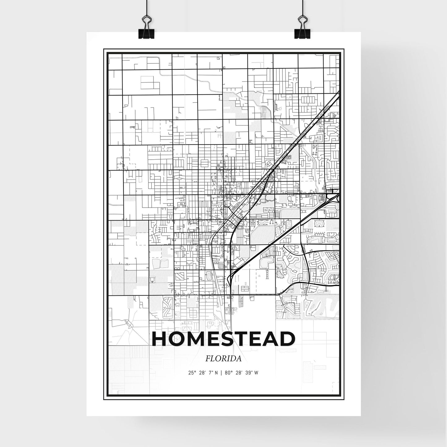 Homestead Florida - Premium City Map Poster