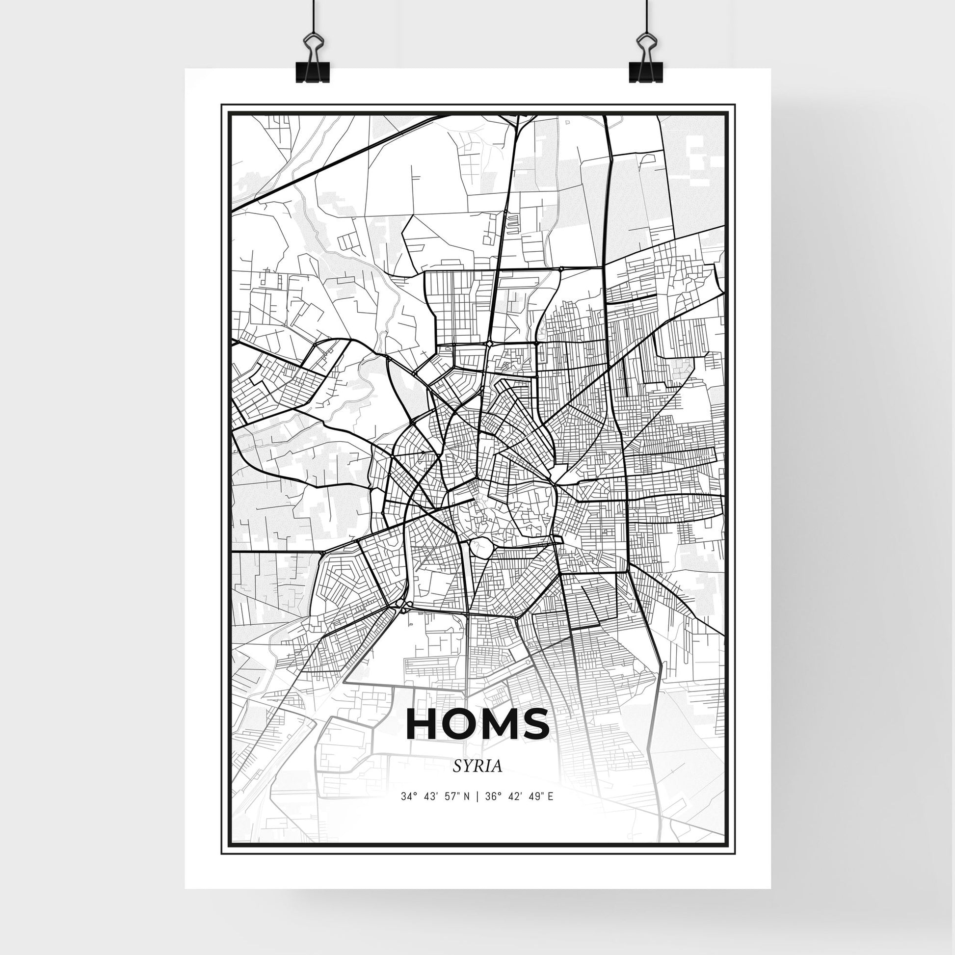 Homs Syria - Premium City Map Poster