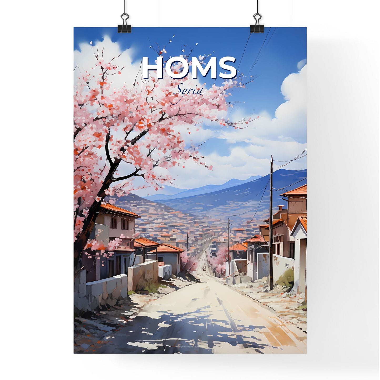 Homs Syria Cityscape - Vibrant Street Scene Showcasing Local Art in the Heart of Syria Default Title