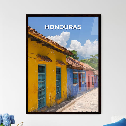 Honduras, North America - Colorful Buildings Artwork, Vibrant Painting, Honduras Art, Central American Architecture Framed Art
