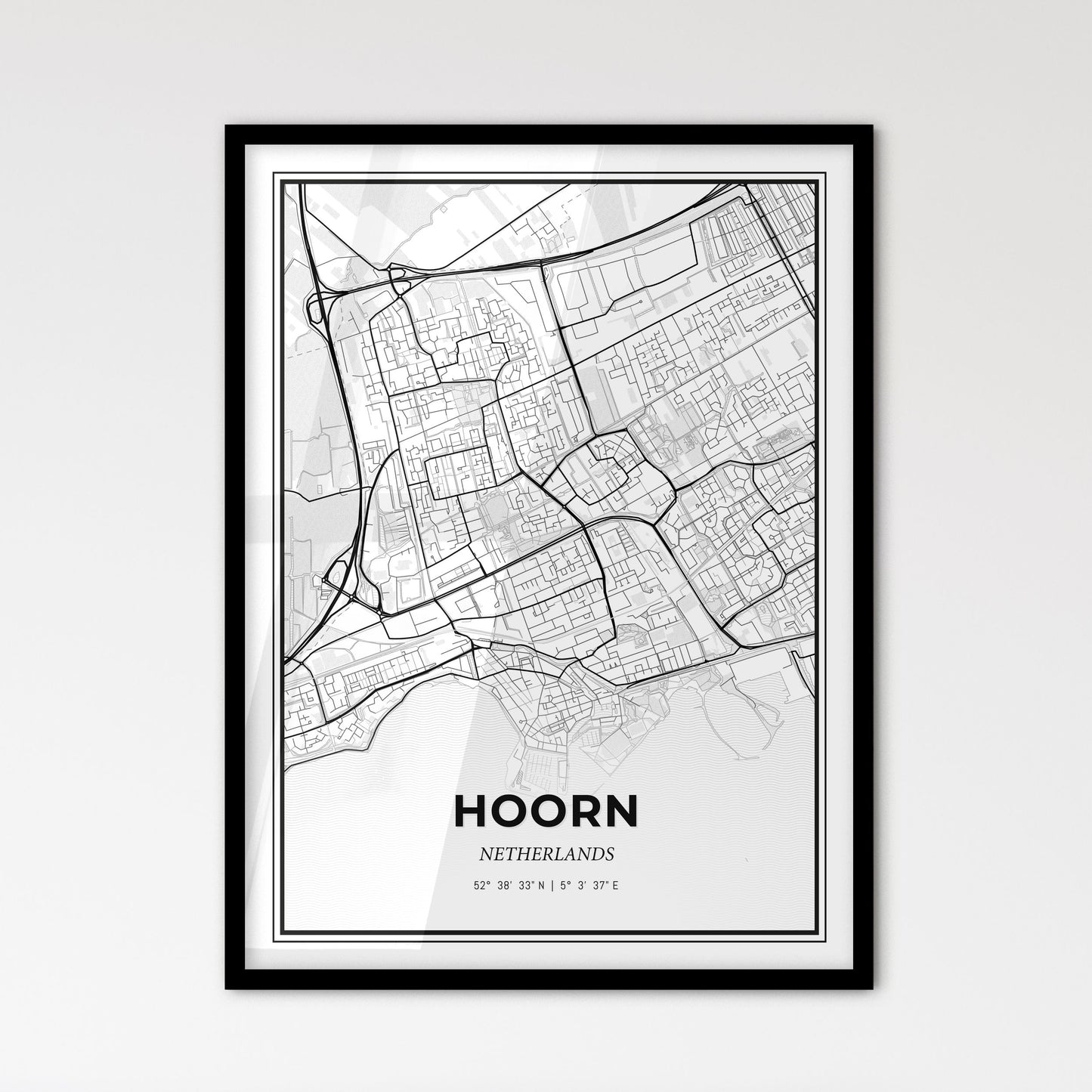  Hoorn Netherlands - Scandinavian Style City Map for Modern Home Decor