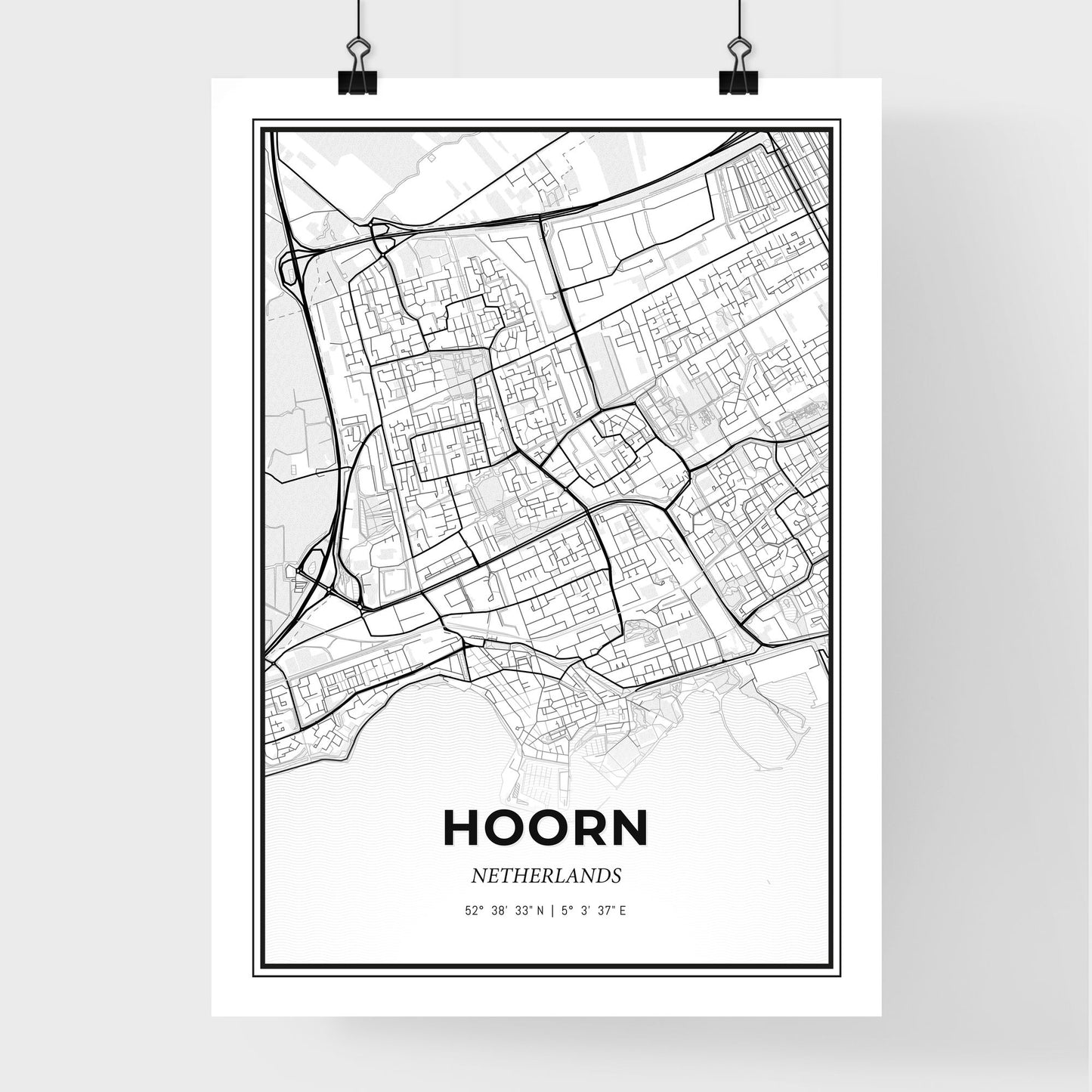  Hoorn Netherlands - Premium City Map Poster