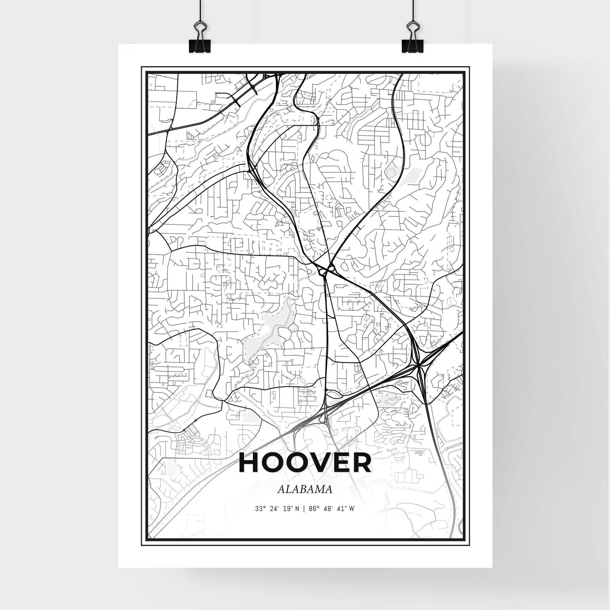 Hoover Alabama - Premium City Map Poster