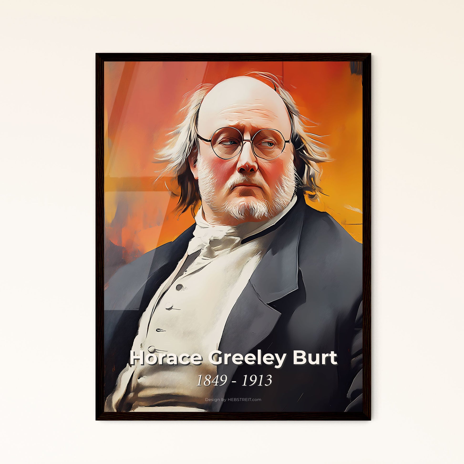 Portrait of Horace Greeley Burt, 1849 - 1913. Impressionistic painting of a man in a suit.