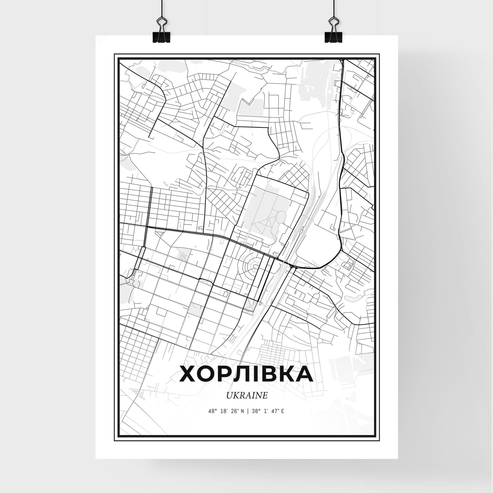 Horlivka Ukraine - Premium City Map Poster