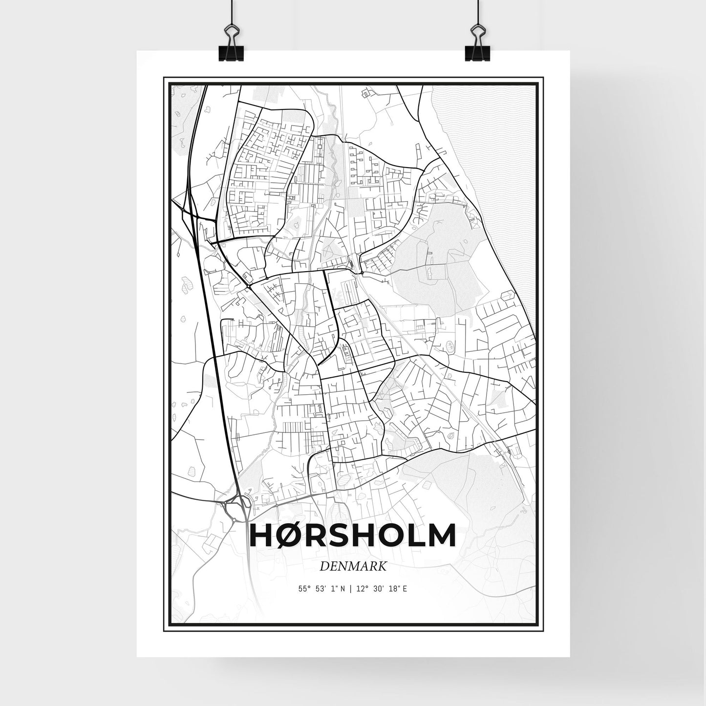 Hørsholm Denmark - Premium City Map Poster