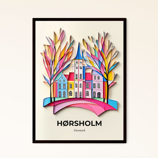 Vivid Hørsholm, Denmark - a paper cut of a colorful city with trees