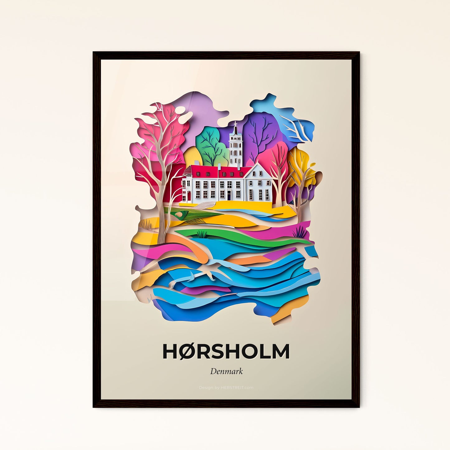 Vivid Hørsholm, Denmark - a paper cut of a house and a river