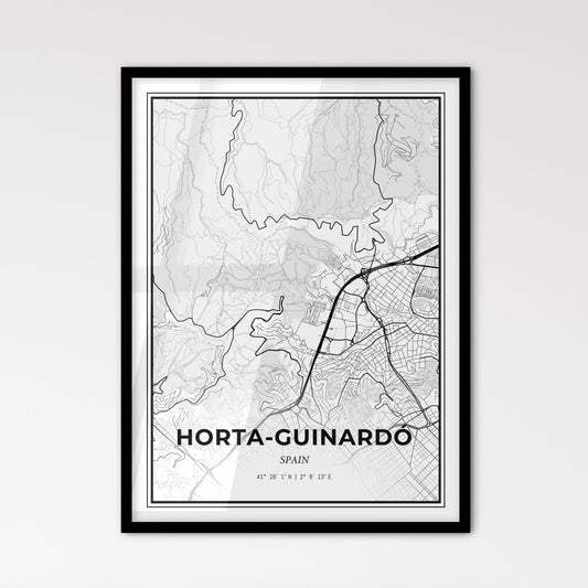 Horta-Guinardó Spain - Scandinavian Style City Map for Modern Home Decor