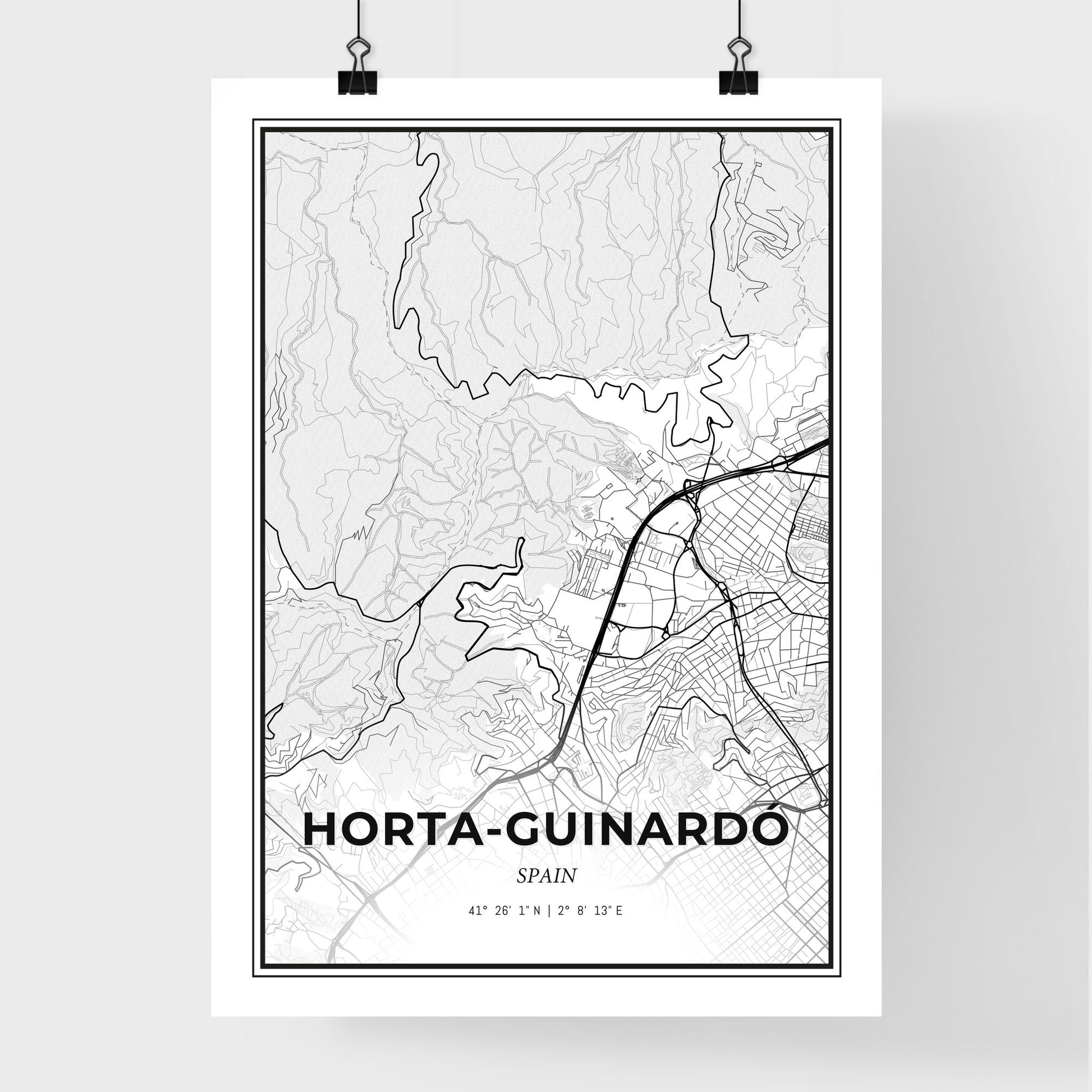 Horta-Guinardó Spain - Premium City Map Poster