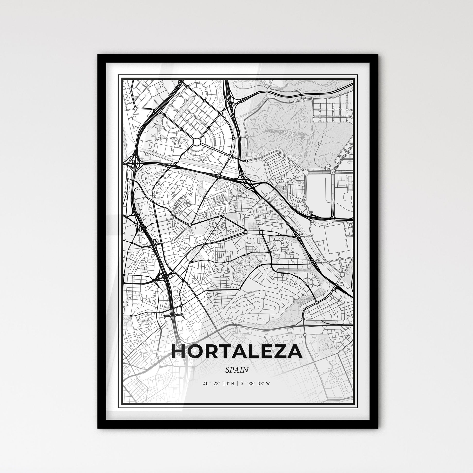 Hortaleza Spain - Scandinavian Style City Map for Modern Home Decor