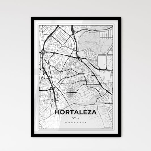 Hortaleza Spain - Scandinavian Style City Map for Modern Home Decor