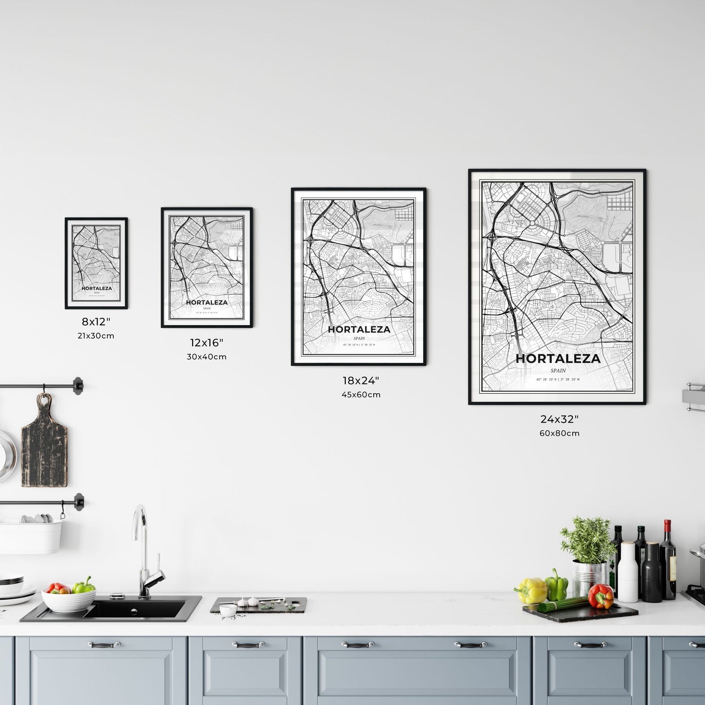 Hortaleza Spain - Customizable Modern City Map