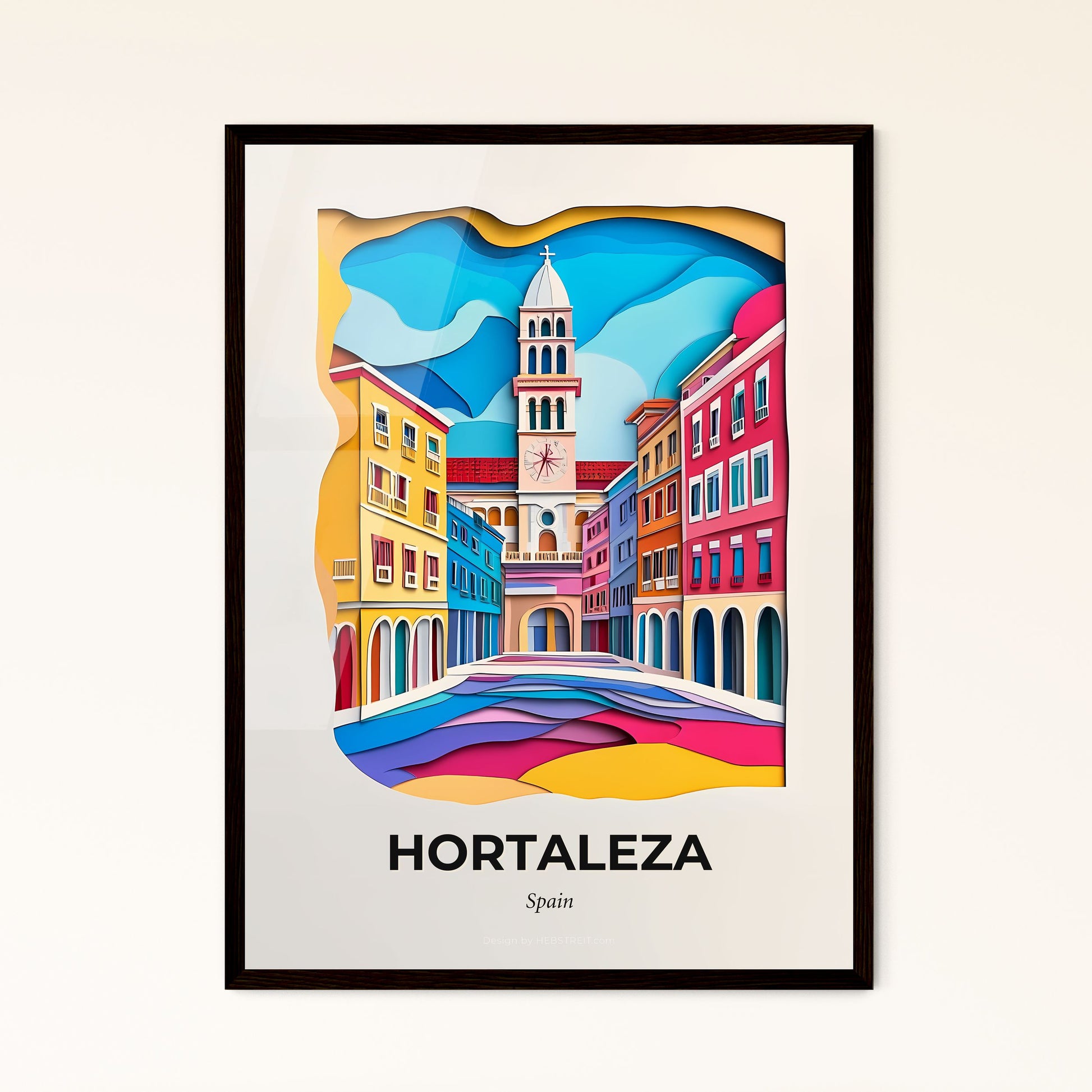 Vivid Hortaleza, Spain - a city with a clock tower