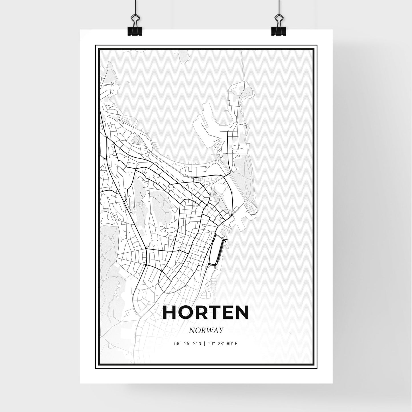 Horten Norway - Premium City Map Poster