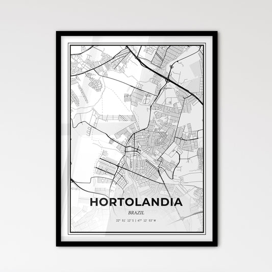 Hortolandia Brazil - Scandinavian Style City Map for Modern Home Decor