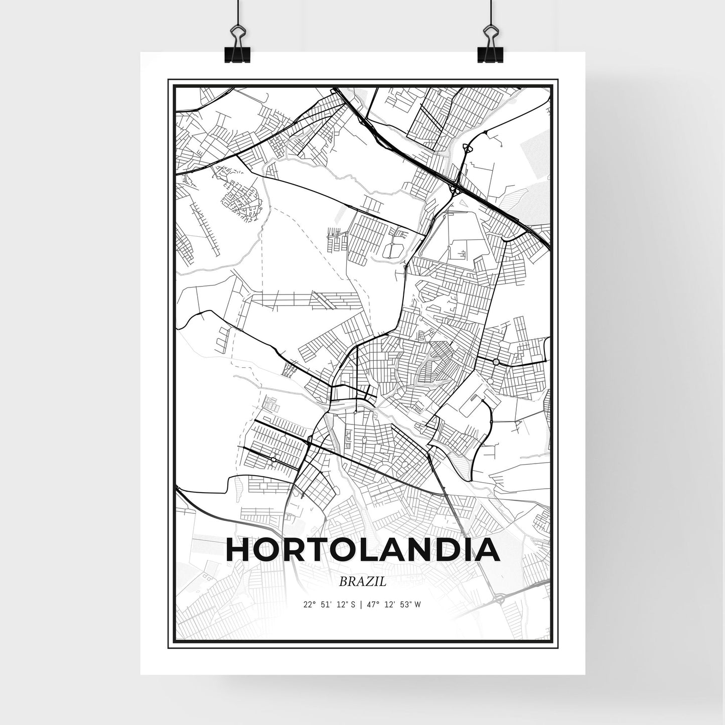 Hortolandia Brazil - Premium City Map Poster