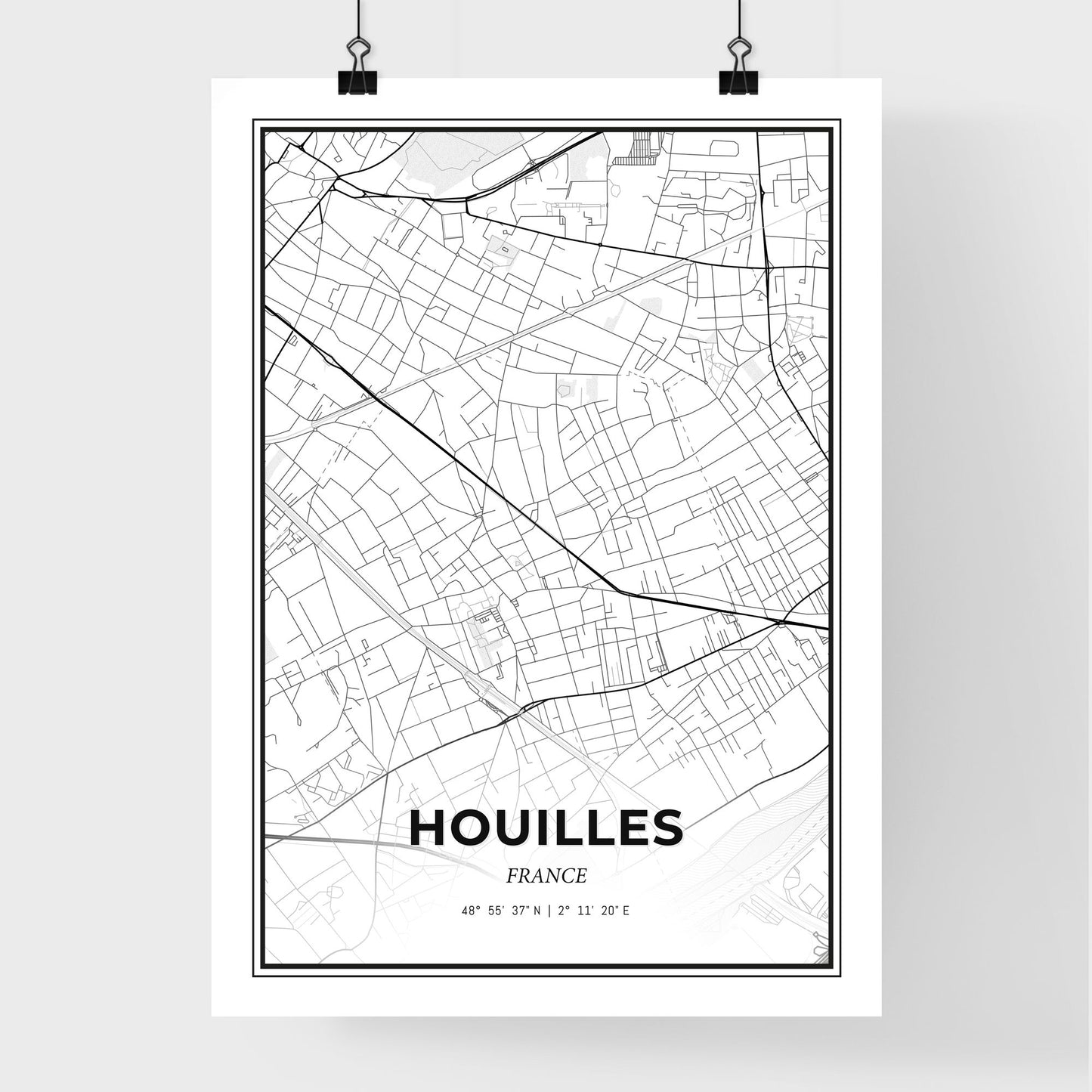 Houilles France - Premium City Map Poster