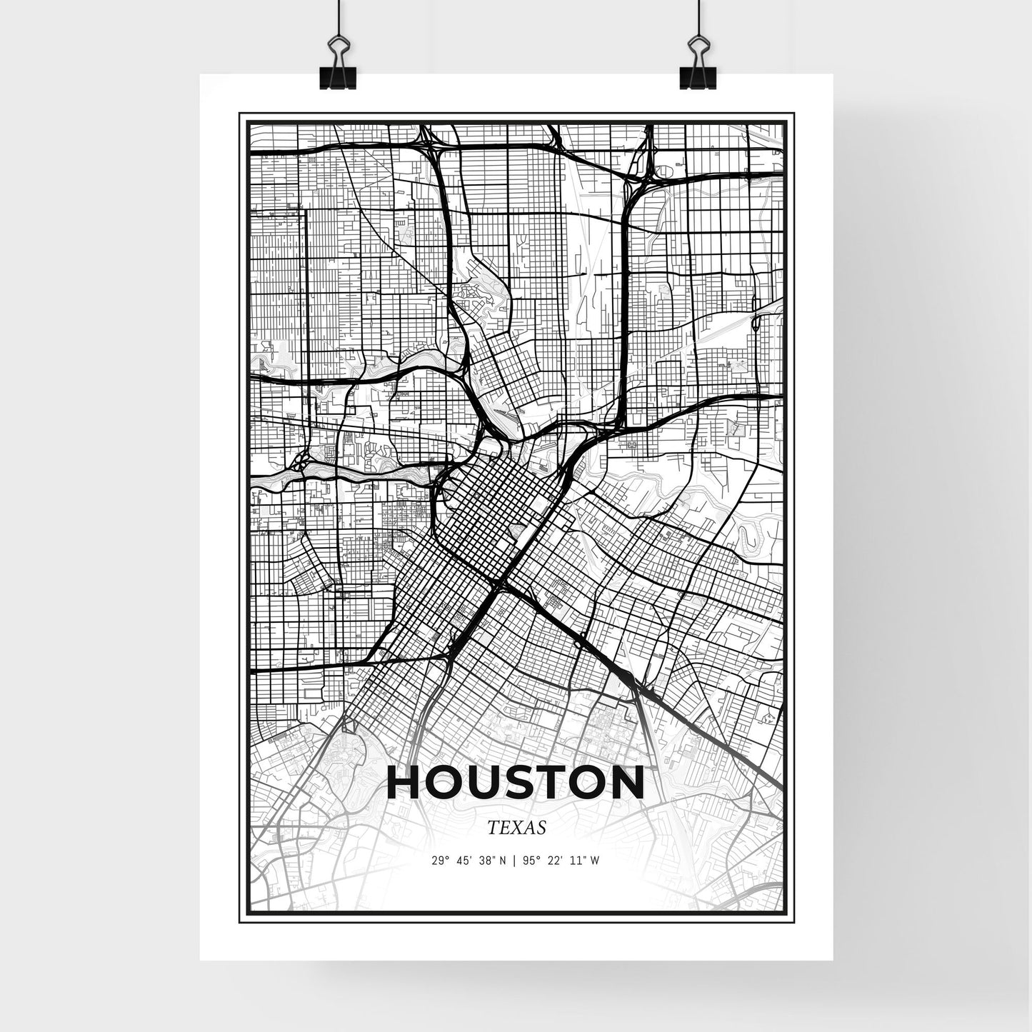 Houston Texas - Premium City Map Poster