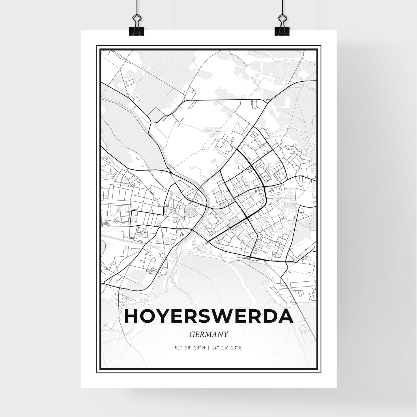 Hoyerswerda Germany - Premium City Map Poster