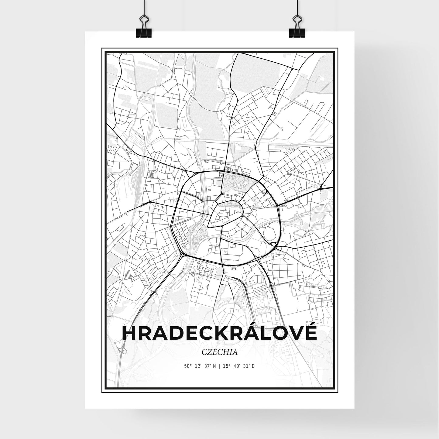  Hradec Králové Czechia - Premium City Map Poster